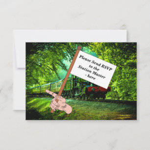 Steam Train Man's Birthday Party  RSVP Card