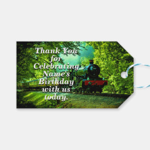 Steam Train Man's Birthday Party Thank You Gift Tags