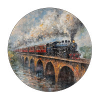 Steam Train on a Bridge - Oil Painting