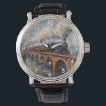 Steam Train on a Bridge - Oil Painting Watch<br><div class="desc">Artwork by Brady Arnold</div>