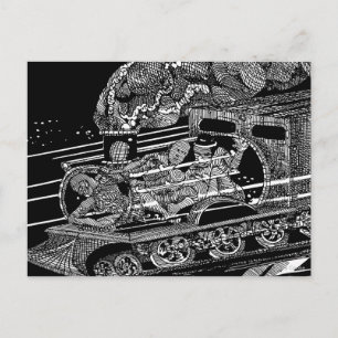 STEAM TRAIN POSTCARD