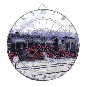 steam train railway locomotive station engine dartboard
