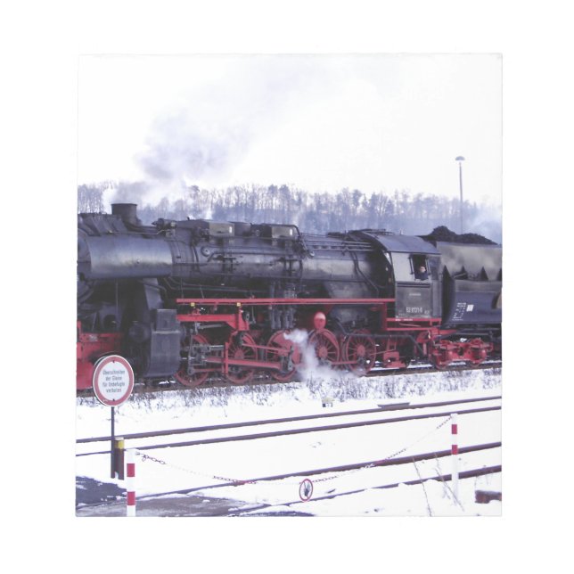 steam train railway locomotive station engine notepad (Front)
