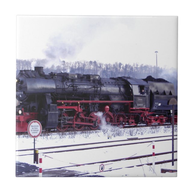 steam train railway locomotive station engine tile (Front)