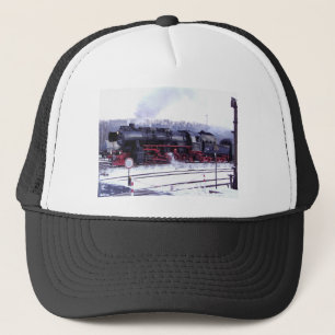 steam train railway locomotive station engine trucker hat
