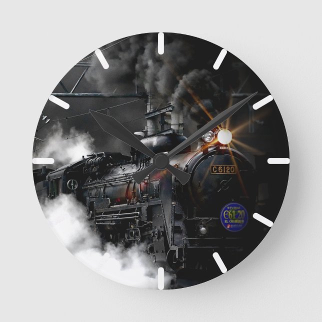 Steam Train Round Clock (Front)
