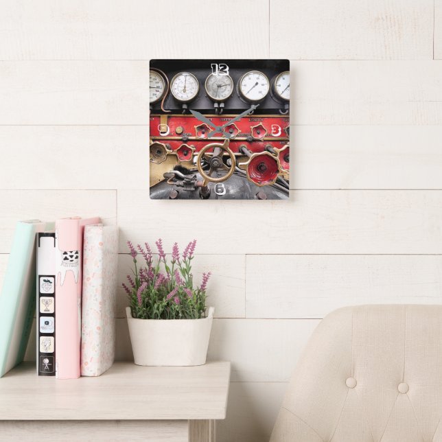 STEAM TRAIN SQUARE WALL CLOCK (Reading Room)