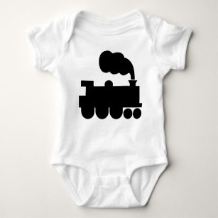 Steam Train Symbol - Black Baby Bodysuit