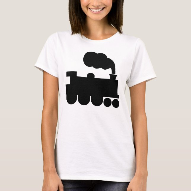 Steam Train Symbol - Black T-Shirt (Front)