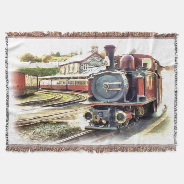 STEAM TRAIN Throw Blanket (Front)