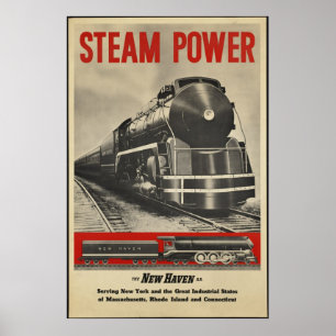 Steam Train Vintage Travel Poster Ad Retro Prints