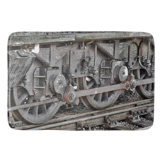 STEAM TRAIN WHEELS   BATH MAT (Front)