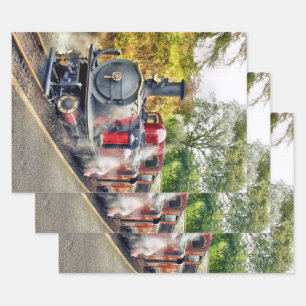 STEAM TRAIN WRAPPING PAPER SHEET