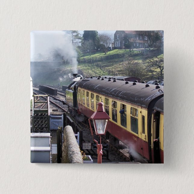 STEAM TRAINS 15 CM SQUARE BADGE (Front)