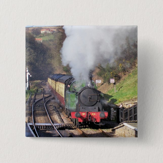 STEAM TRAINS 15 CM SQUARE BADGE (Front)