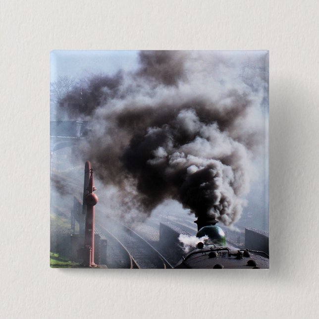 STEAM TRAINS 15 CM SQUARE BADGE (Front)