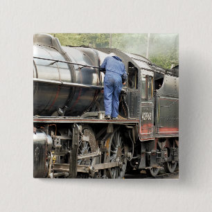 STEAM TRAINS 15 CM SQUARE BADGE