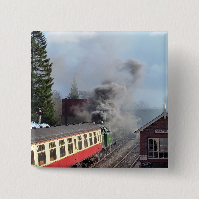 STEAM TRAINS 15 CM SQUARE BADGE (Front)