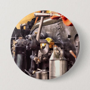 STEAM TRAINS   7.5 CM ROUND BADGE