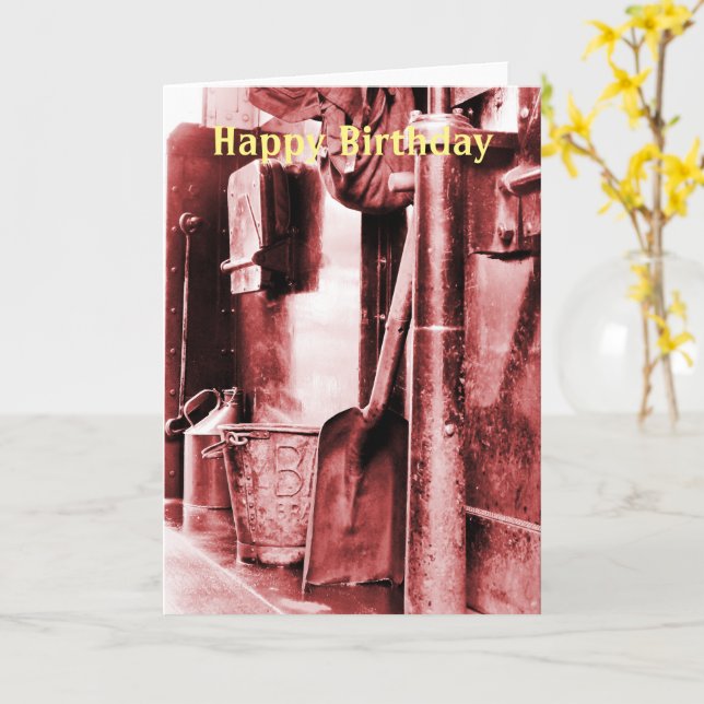 STEAM TRAINS CARD (Yellow Flower)