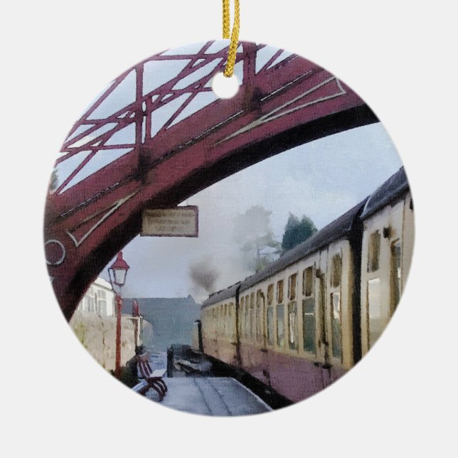 STEAM TRAINS CERAMIC TREE DECORATION (Front)