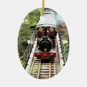 STEAM TRAINS CERAMIC TREE DECORATION