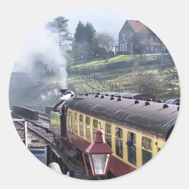 STEAM TRAINS CLASSIC ROUND STICKER (Front)