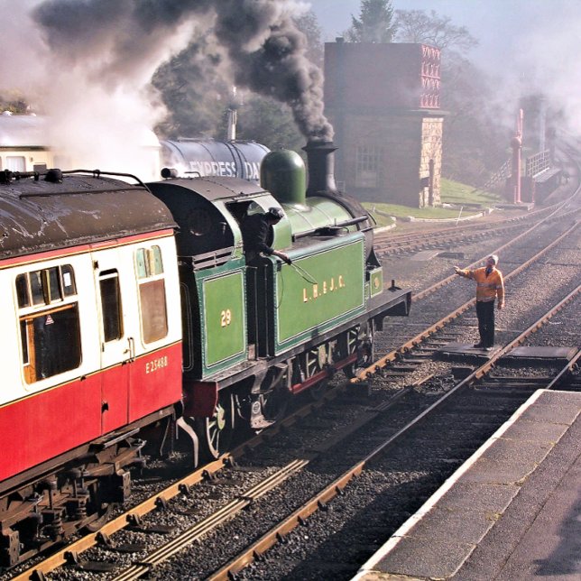 STEAM TRAINS ESPRESSO CUP (A beautifully restored steam train and carriages of a bygone era.)