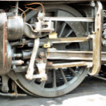 STEAM TRAINS GIFT BOX<br><div class="desc">A photographic design of the wheel from a steam train.
com</div>