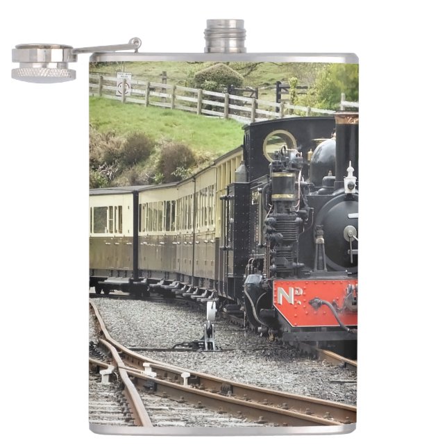 STEAM TRAINS HIP FLASK (Opened)