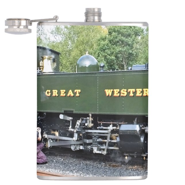 STEAM TRAINS HIP FLASK (Opened)