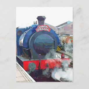 STEAM TRAINS POSTCARD