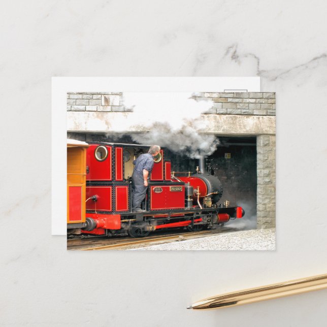 STEAM TRAINS POSTCARD (Front/Back In Situ)