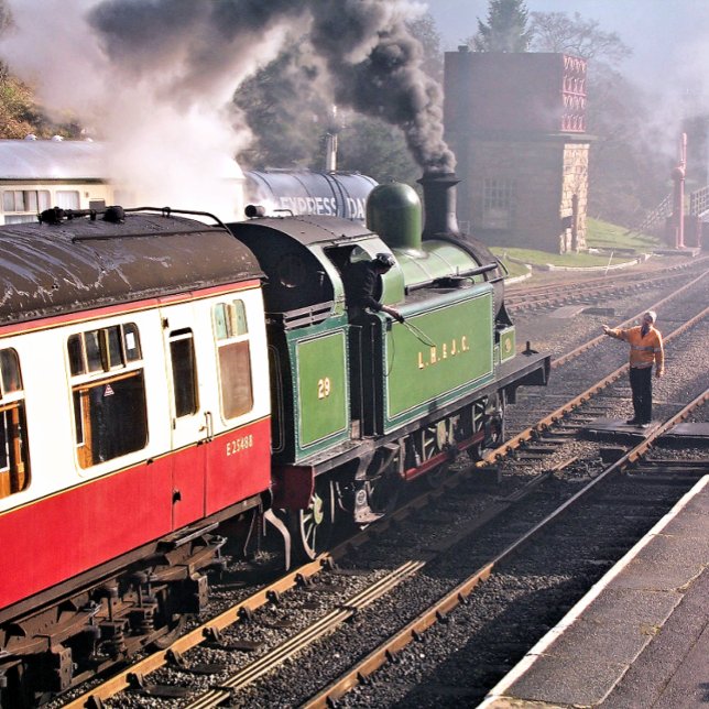 STEAM TRAINS POSTCARD (A beautifully restored steam train and carriages of a bygone era.)