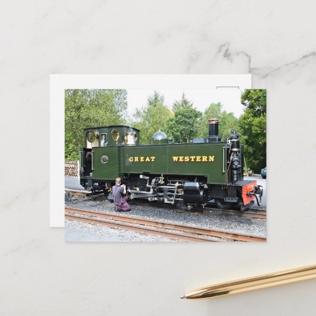 STEAM TRAINS POSTCARD (Front/Back In Situ)