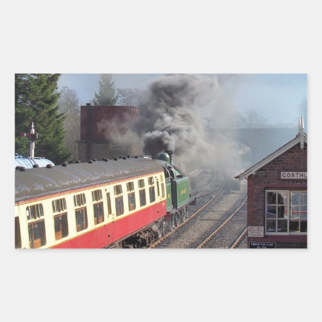 STEAM TRAINS RECTANGULAR STICKER (Front)