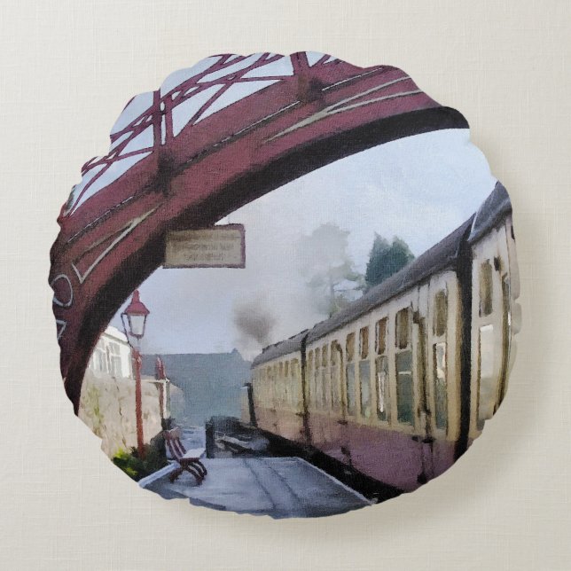 STEAM TRAINS ROUND CUSHION (Front)