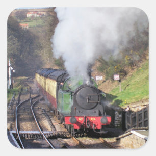 STEAM TRAINS SQUARE STICKER