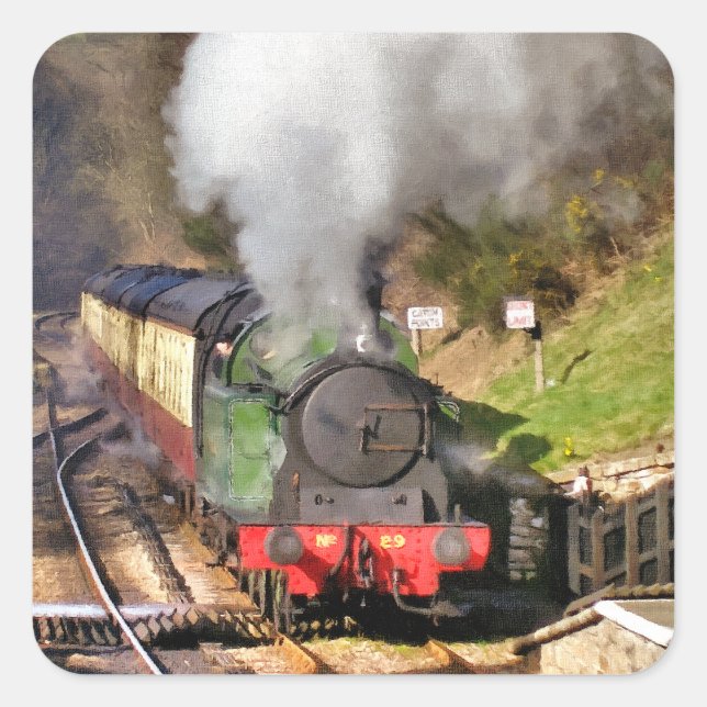 STEAM TRAINS SQUARE STICKER (Front)