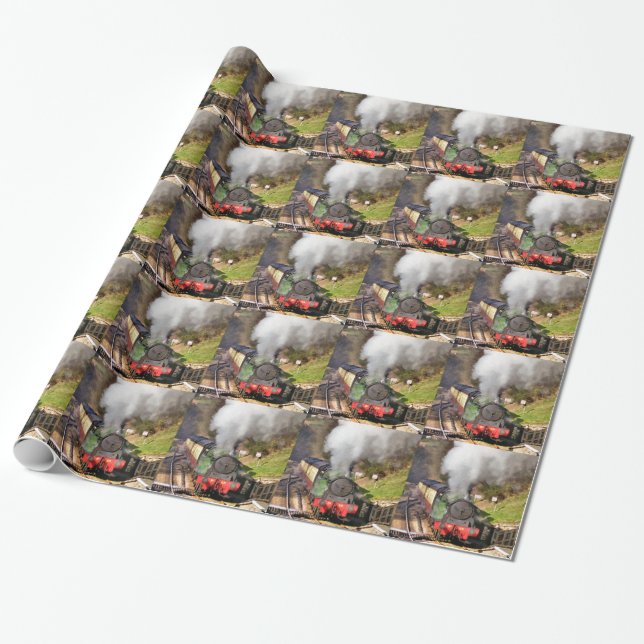 STEAM TRAINS WRAPPING PAPER (Unrolled)