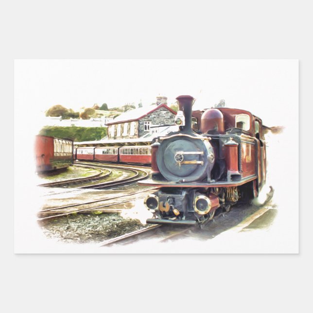 STEAM TRAINS WRAPPING PAPER SHEET (Front)