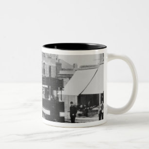 Steam Tram in North London in the 1880s Two-Tone Coffee Mug