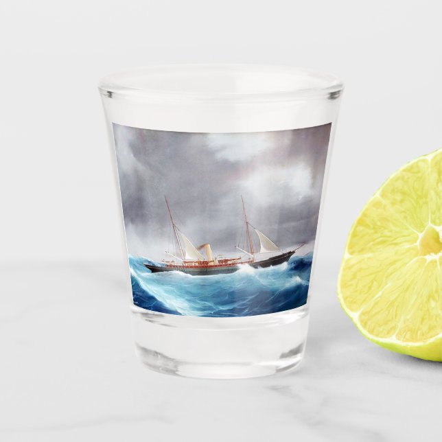 Steam Yacht Margarita 1900's Shot Glass (Front)