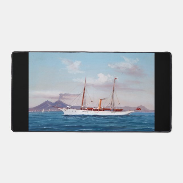 Steam Yacht SY Vanduara 1906 Desk Mat (Front)
