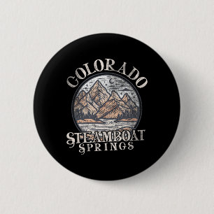 Steamboat Co Colorado Springs Outdoor Hiking 6 Cm Round Badge