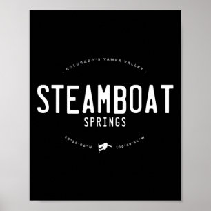 Steamboat Colorado Graphic Distressed Vintage Snow Poster