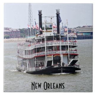 Steamboat on the Mississippi River Tile