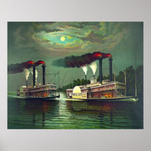 Steamboat Race 1883 Poster