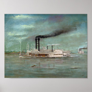 Steamboat Robert E. Lee Painting Poster