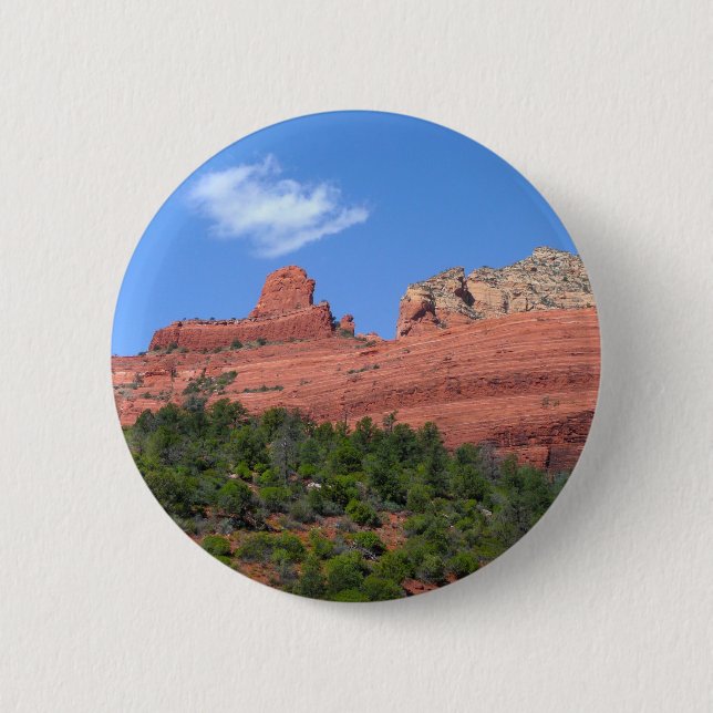 Steamboat Rock in Sedona Arizona Photography 6 Cm Round Badge (Front)